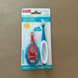 NWT Package of 2 baby and toddler toothbrushes by Fisher Price with grip handles
